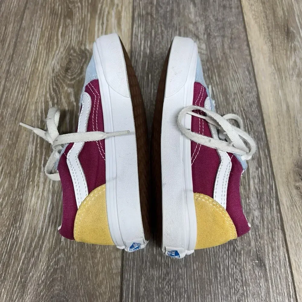 Vans Authentic Kids Youth Size 13 Blue Pink Yellow Low Top Skater Sneaker Shoes